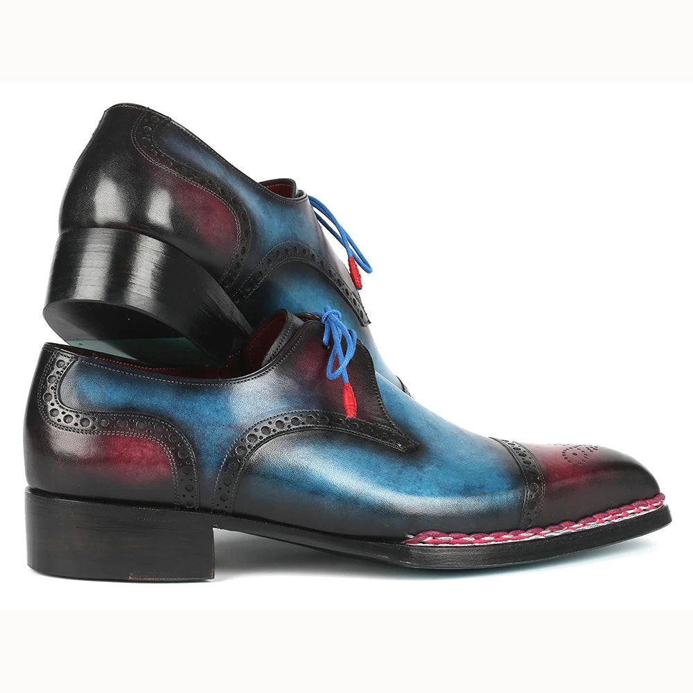 Paul Parkman Norwegian Welt Cap Toe Derby Shoes Blue / Purple