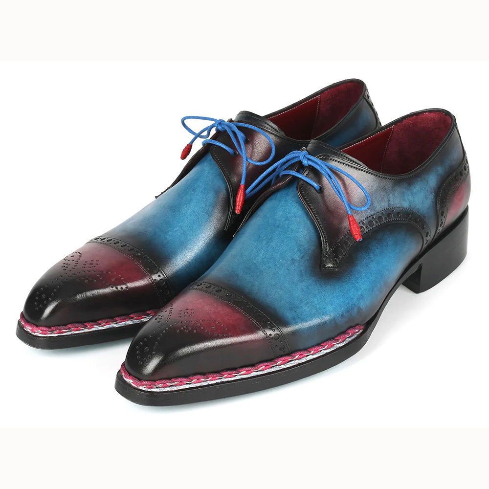 Paul Parkman Norwegian Welt Cap Toe Derby Shoes Blue / Purple