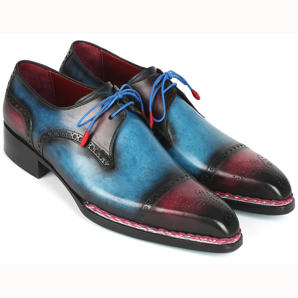 Paul Parkman Norwegian Welt Cap Toe Derby Shoes Blue / Purple