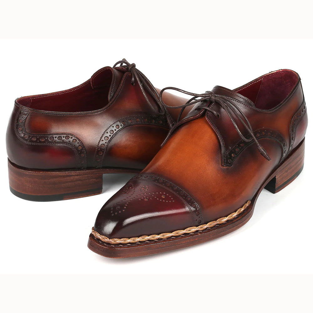 Paul Parkman Norwegian Welt Cap Toe Derby Shoes Bordeaux / Brown