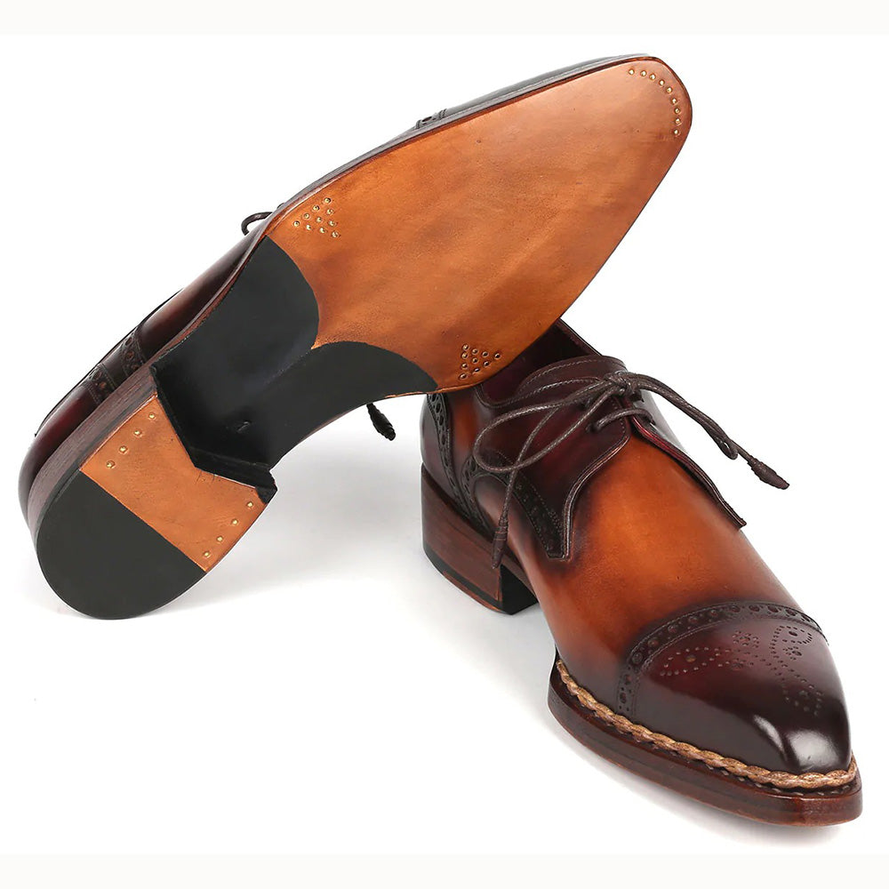 Paul Parkman Norwegian Welt Cap Toe Derby Shoes Bordeaux / Brown