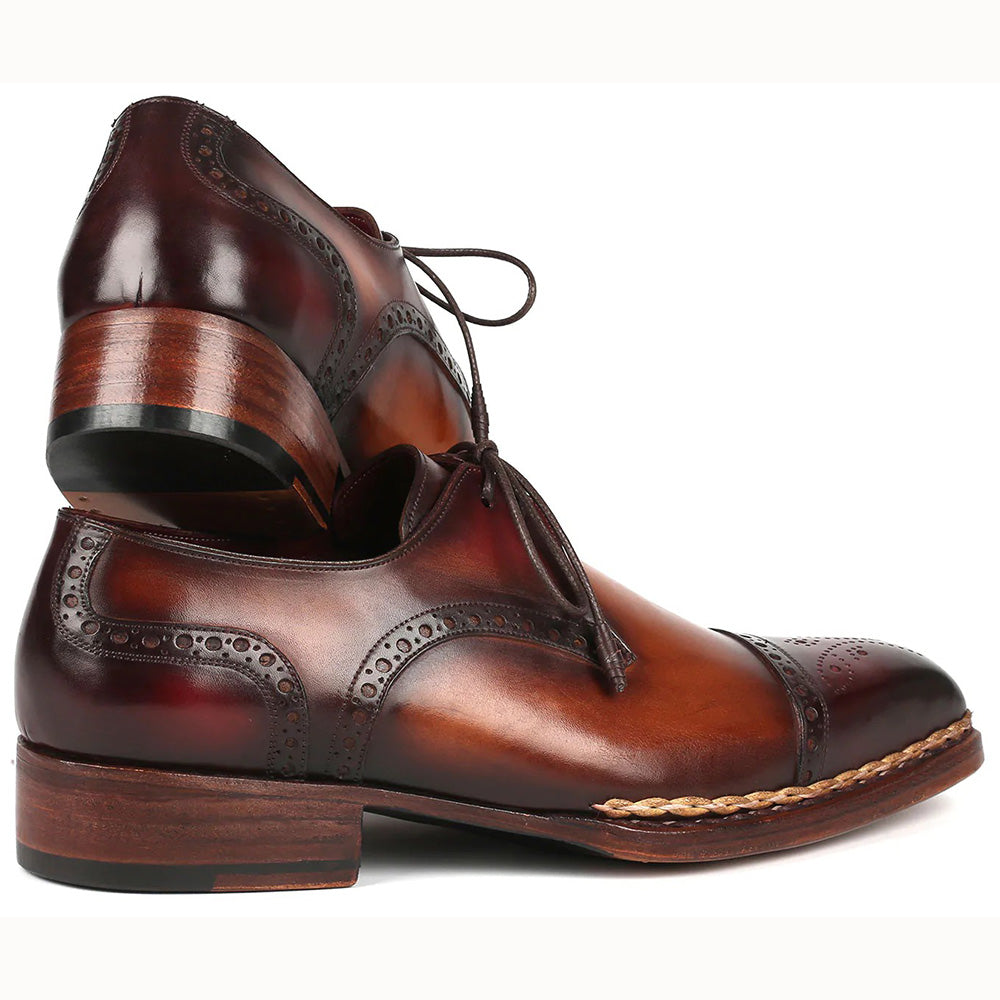 Paul Parkman Norwegian Welt Cap Toe Derby Shoes Bordeaux / Brown
