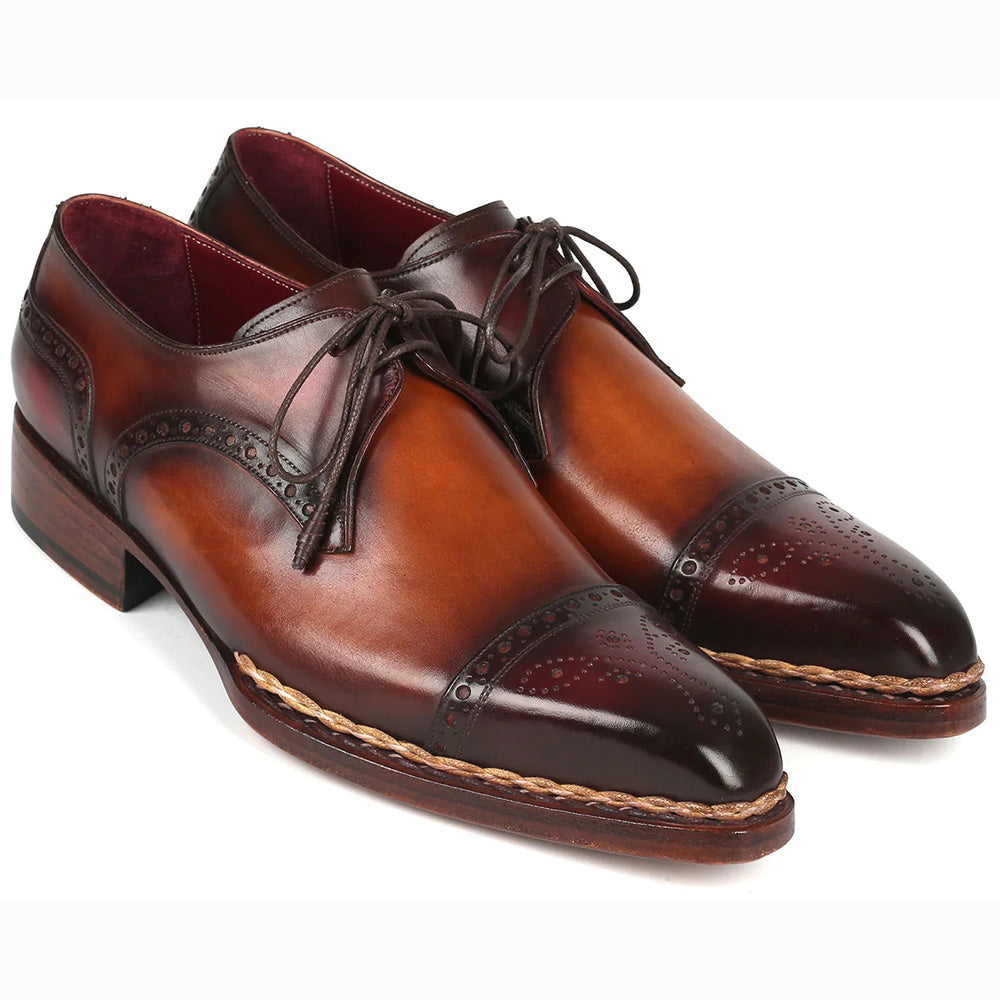 Paul Parkman Norwegian Welt Cap Toe Derby Shoes Bordeaux / Brown