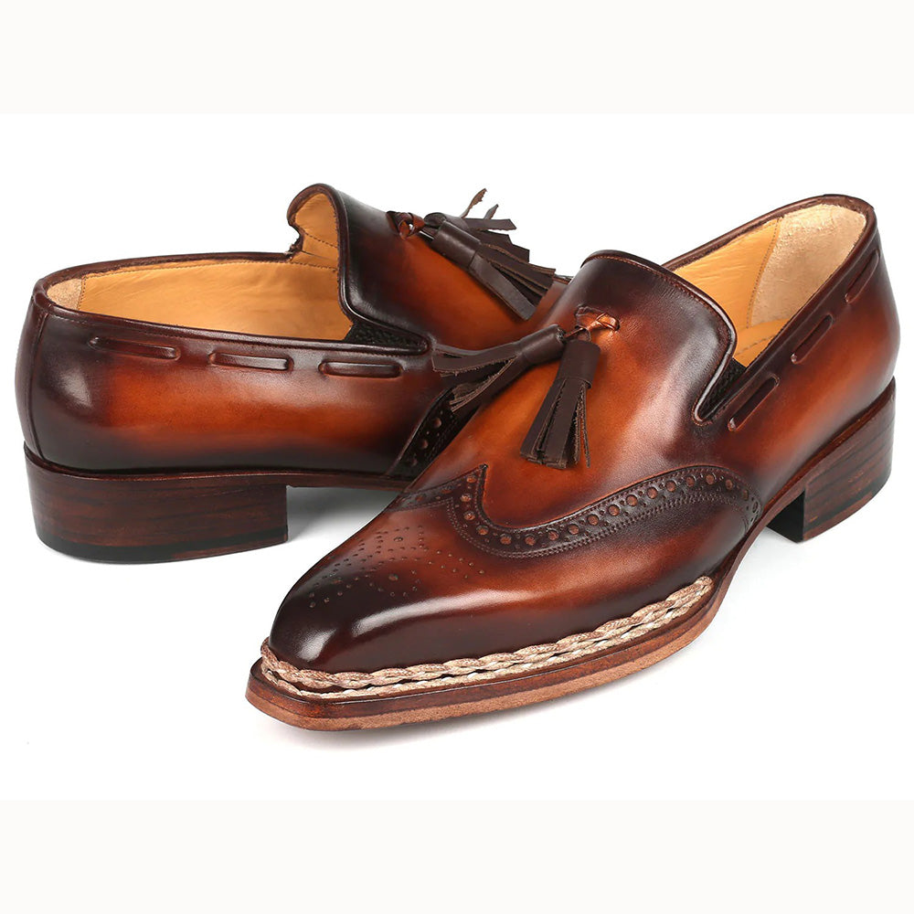 Paul Parkman Norwegian Welt Tassel Loafers Brown