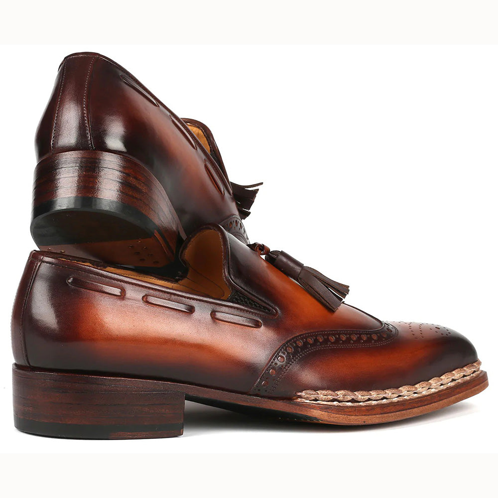 Paul Parkman Norwegian Welt Tassel Loafers Brown