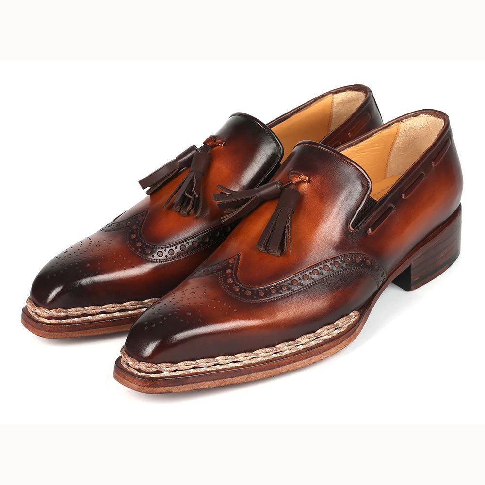 Paul Parkman Norwegian Welt Tassel Loafers Brown