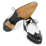 Paul Parkman Norwegian Welt Wingtip Shoes Black / White