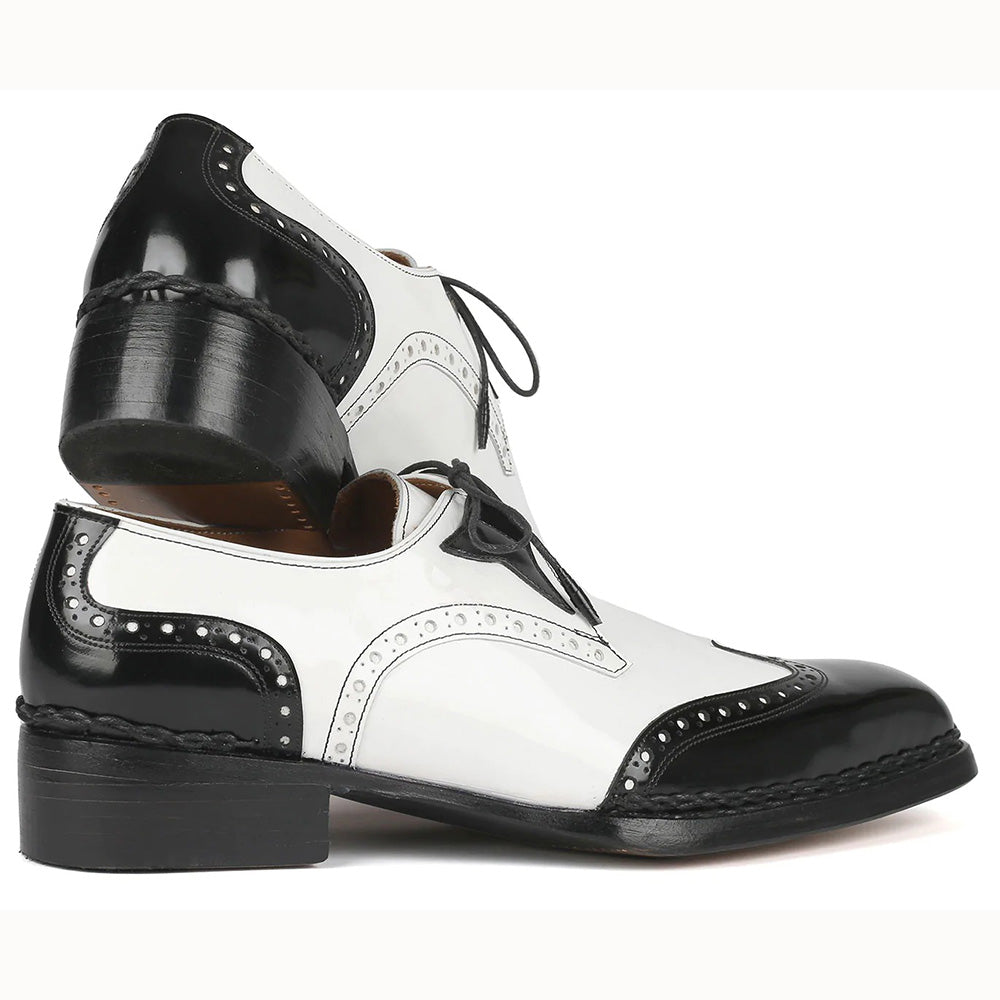 Paul Parkman Norwegian Welt Wingtip Shoes Black / White