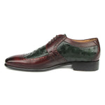 Paul Parkman Ostrich / Leather Derby Shoes Green / Brown