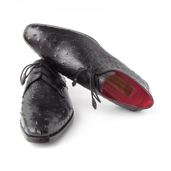 Paul Parkman Ostrich Quill Dress Shoes Black