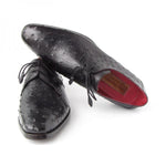 Paul Parkman Ostrich Quill Derby Shoes Black