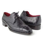 Paul Parkman Ostrich Quill Derby Shoes Black