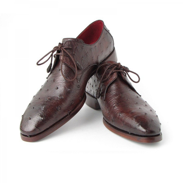 Paul Parkman Ostrich Quill Derby Shoes Brown