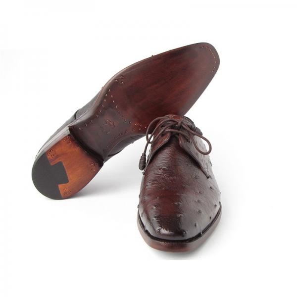 Paul Parkman Ostrich Quill Derby Shoes Brown