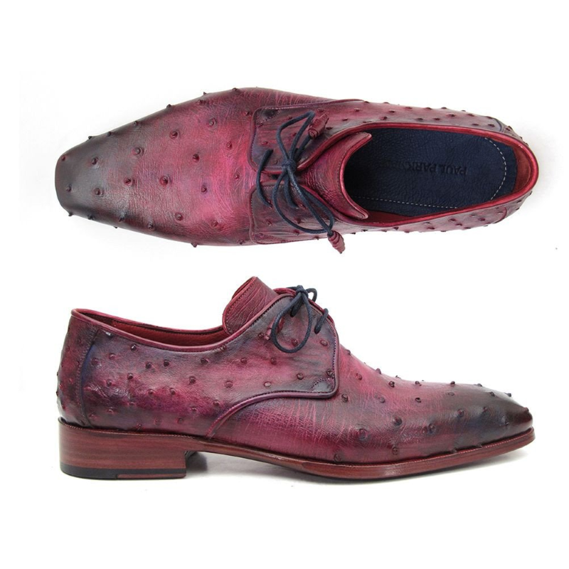 Paul Parkman Ostrich Quill Derby Shoes Lilac