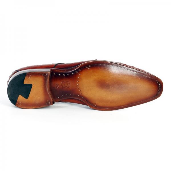 Paul Parkman Ostrich Quill Derby Shoes Tobacco