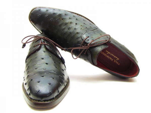 Paul Parkman Ostrich Quill Dress Shoes Green