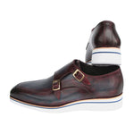Paul Parkman Patina Smart Casual Double Monkstrap Blue / Bordeaux