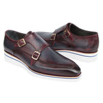 Paul Parkman Patina Smart Casual Double Monkstrap Blue / Bordeaux