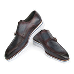Paul Parkman Patina Smart Casual Double Monkstrap Blue / Bordeaux