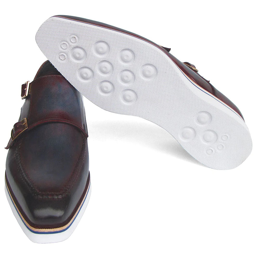 Paul Parkman Patina Smart Casual Double Monkstrap Blue / Bordeaux