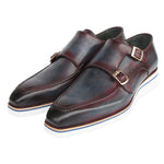 Paul Parkman Patina Smart Casual Double Monkstrap Blue / Bordeaux