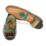 Paul Parkman Patina Tassel Loafers Olive / Green