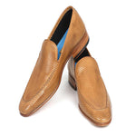 Paul Parkman Perforated Leather Loafers Beige