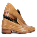 Paul Parkman Perforated Leather Loafers Beige
