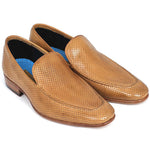 Paul Parkman Perforated Leather Loafers Beige