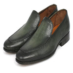 Paul Parkman Perforated Leather Loafers Green