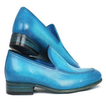 Paul Parkman Perforated Leather Loafers Turquoise