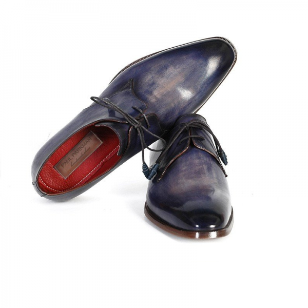 Paul Parkman Plain Toe Derby Shoes Blue / Navy