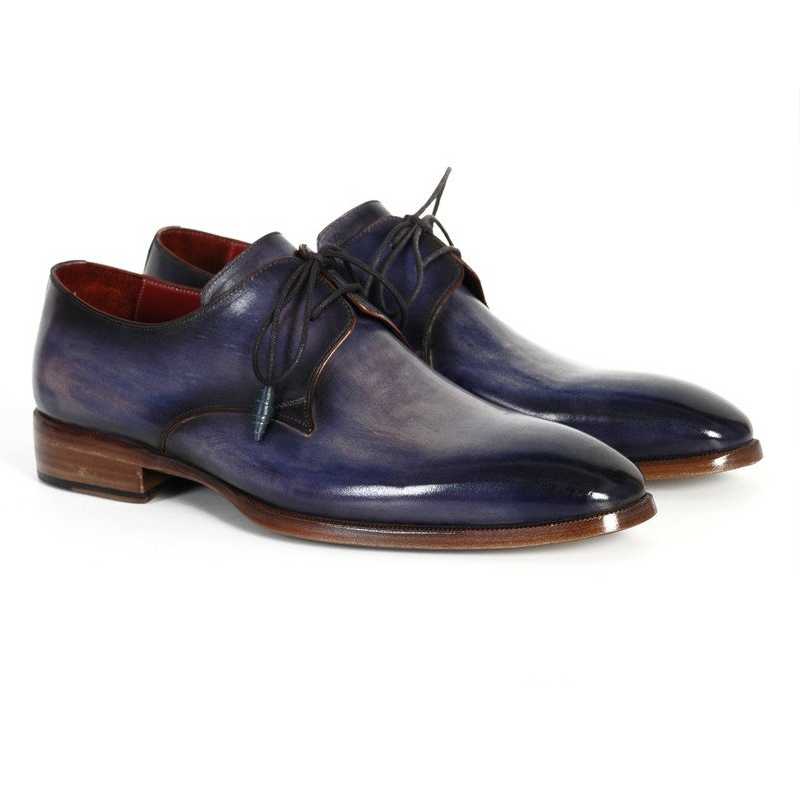 Paul Parkman Plain Toe Derby Shoes Blue / Navy