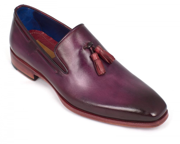 Paul Parkman Plain Toe Tassel Loafers Purple