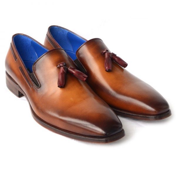 Paul Parkman Plain Toe Tassel Loafers Walnut