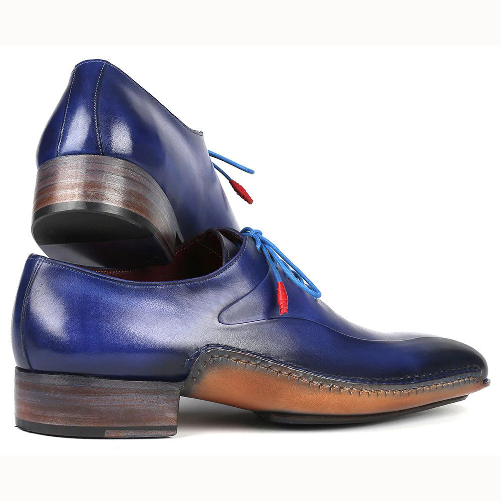 Paul Parkman Side Handsewn Leather Oxford Shoes Blue