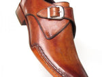 Paul Parkman Side Sewn Monk Strap Shoes Tobacco