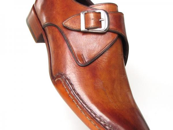 Paul Parkman Side Sewn Monk Strap Shoes Tobacco