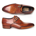 Paul Parkman Side Sewn Monk Strap Shoes Tobacco