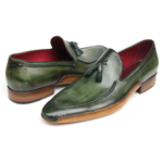 Paul Parkman Side Sewn Tassel Loafers Green