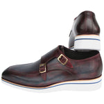 Paul Parkman Smart Casual Monkstraps Shoes Blue / Bordeaux