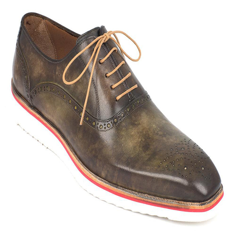 Paul Parkman Smart Casual Oxford Shoes Army Green