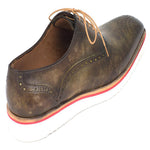 Paul Parkman Smart Casual Oxford Shoes Army Green