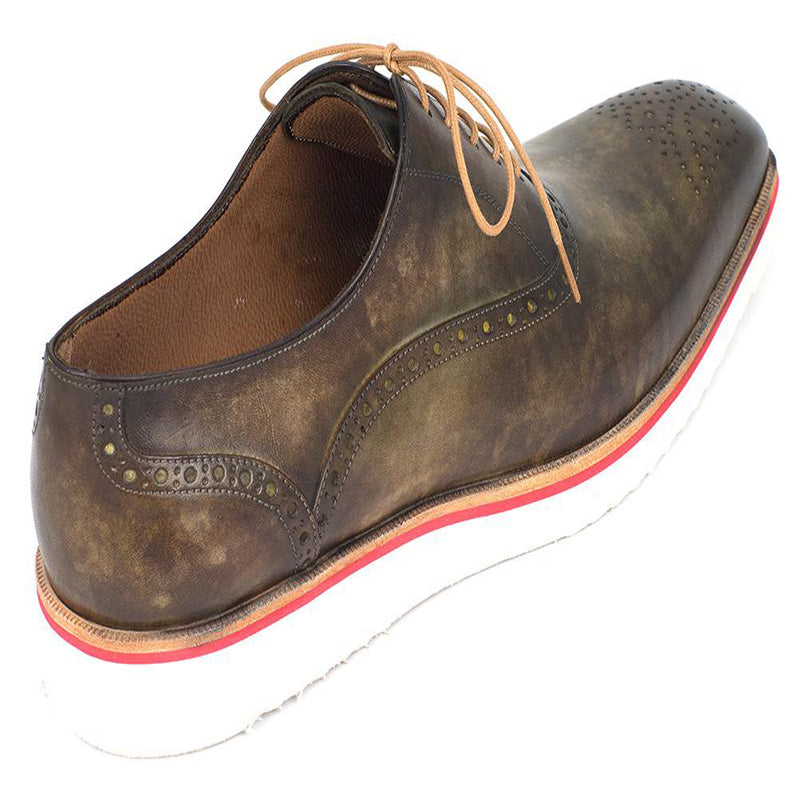 Paul Parkman Smart Casual Oxford Shoes Army Green