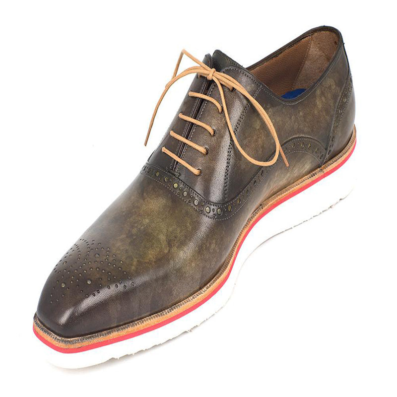 Paul Parkman Smart Casual Oxford Shoes Army Green
