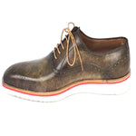 Paul Parkman Smart Casual Oxford Shoes Army Green
