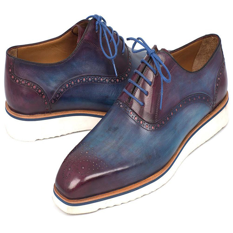 Paul Parkman Smart Casual Oxford Shoes Blue & Purple