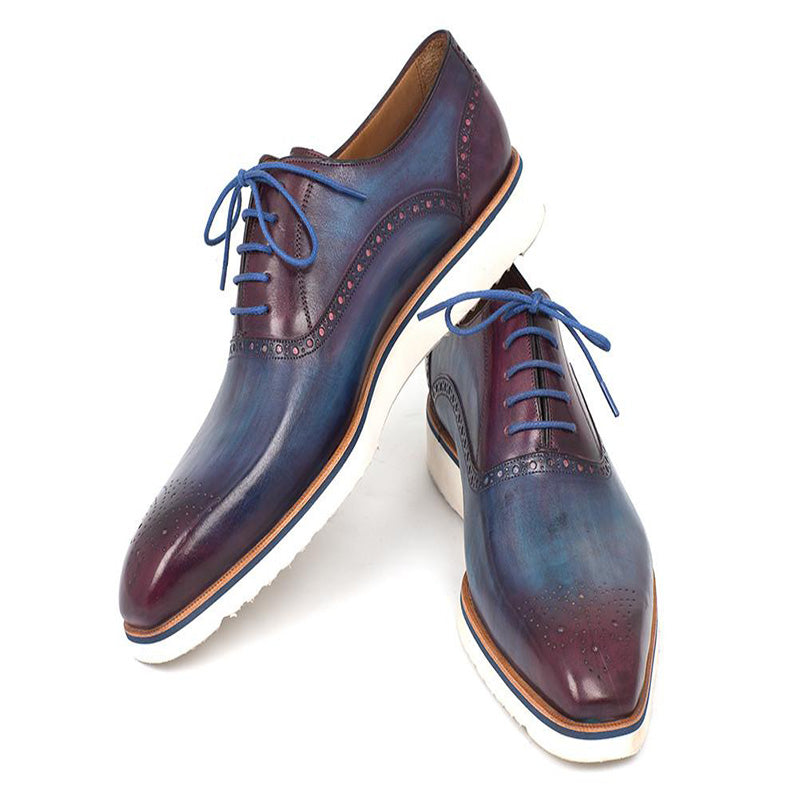 Paul Parkman Smart Casual Oxford Shoes Blue & Purple