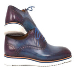 Paul Parkman Smart Casual Oxford Shoes Blue & Purple